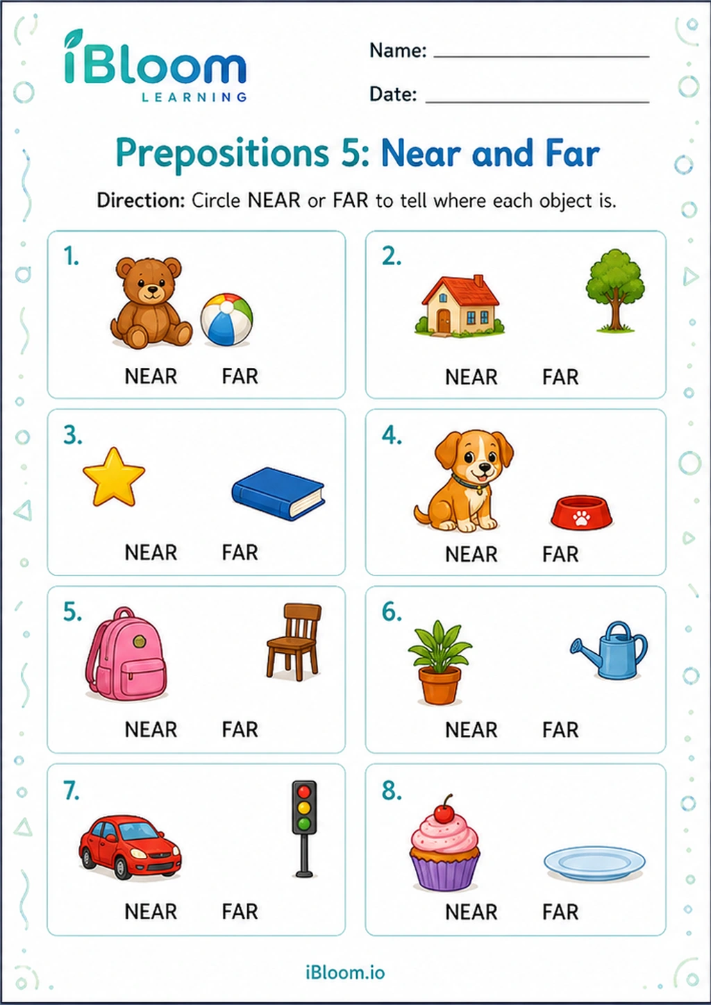Preview of Prepositions 5: Near and Far worksheet