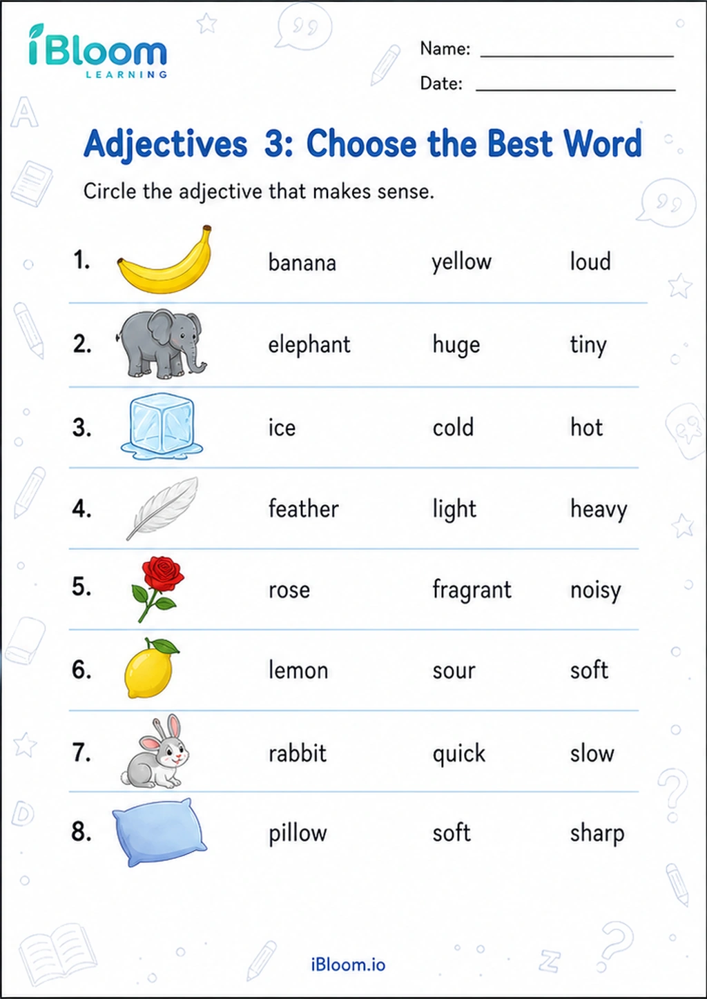 Preview page 1 of Adjectives 3: Choose the Best Word