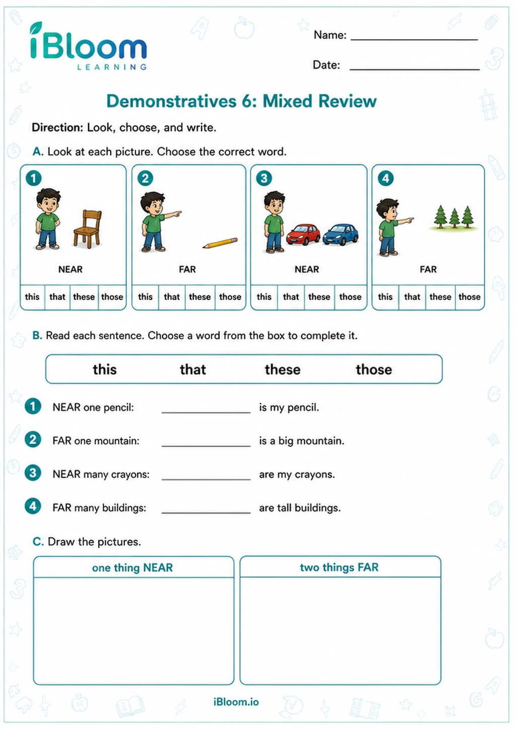 Preview page 1 of Demonstratives 6: Mixed Review