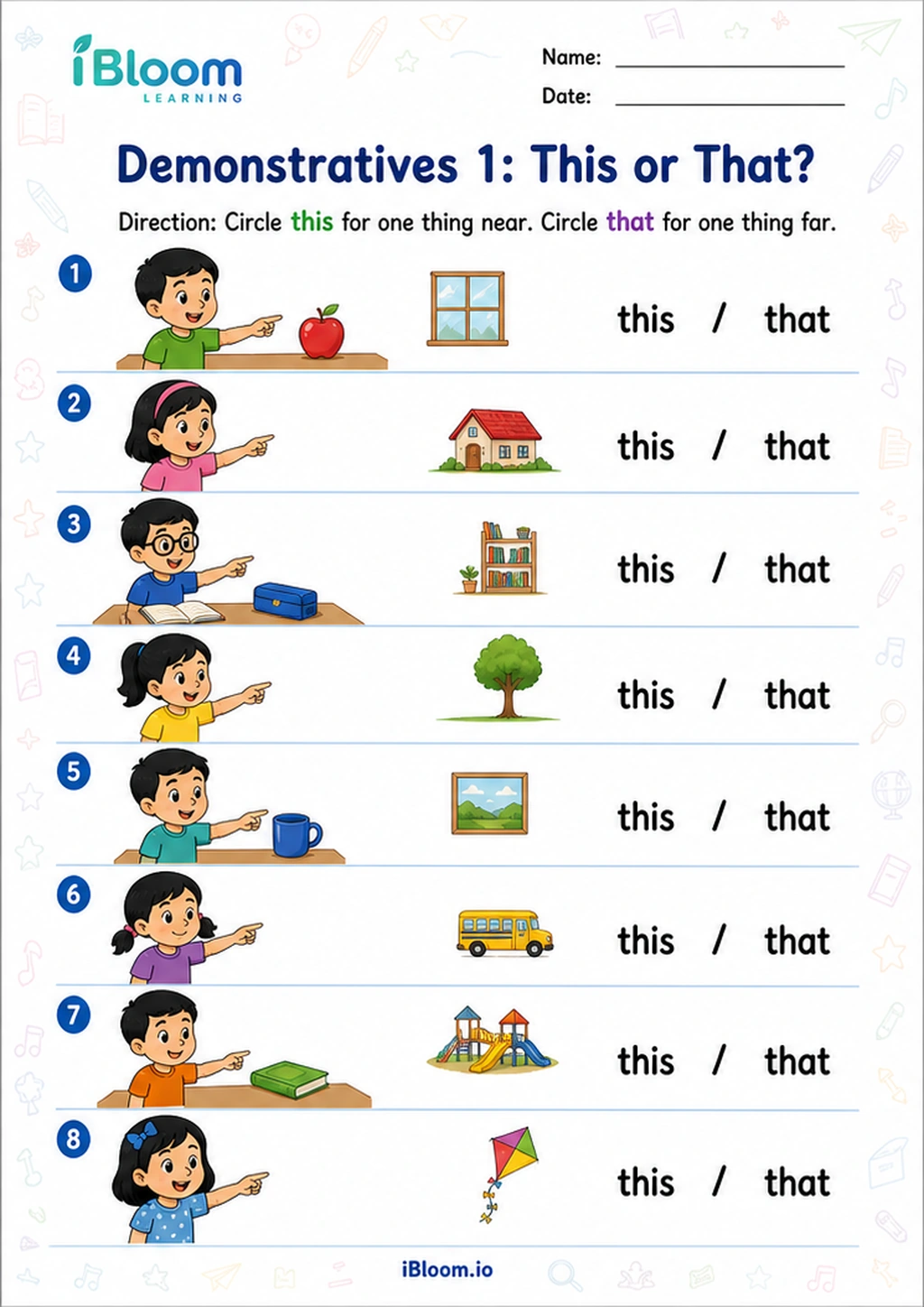 Preview page 1 of Demonstratives 1: This or That?