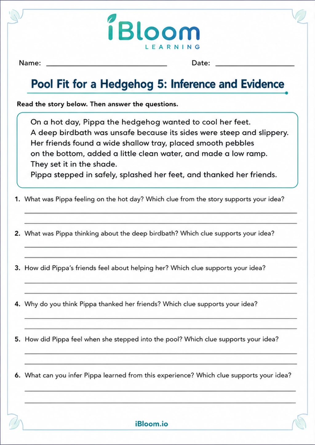 Preview page 1 of Pool Fit for a Hedgehog 5: Inference and Evidence