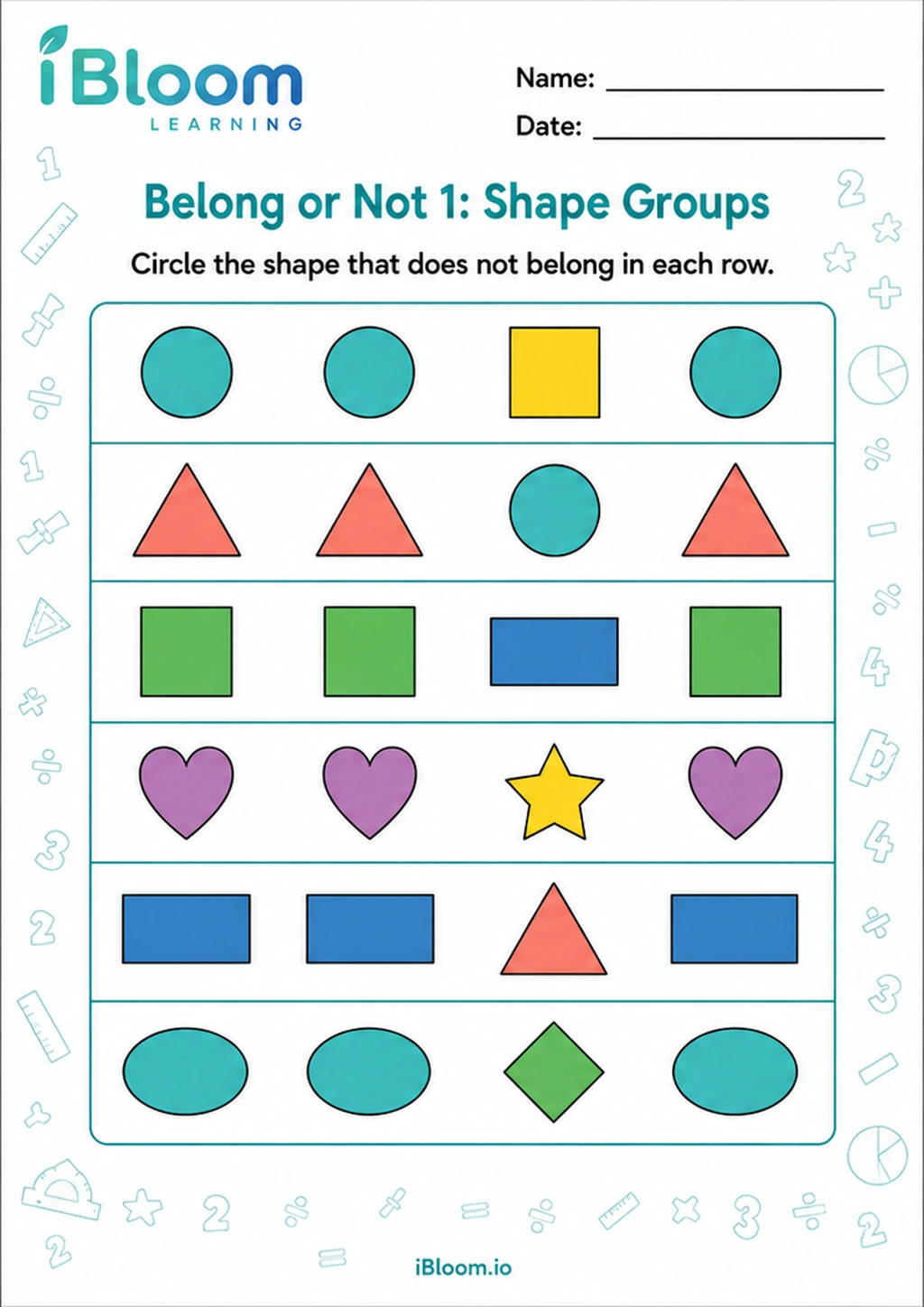 Preview page 1 of Belong or Not 1: Shape Groups