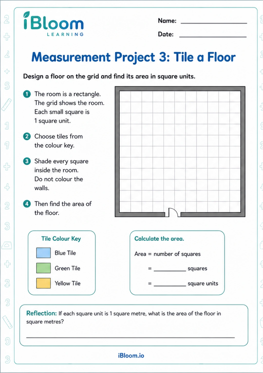 Preview of Measurement Project 3: Tile a Floor worksheet