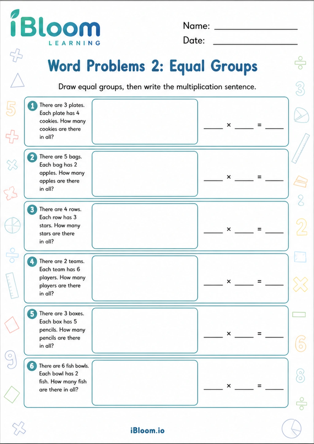 Preview of Word Problems 2: Equal Groups worksheet