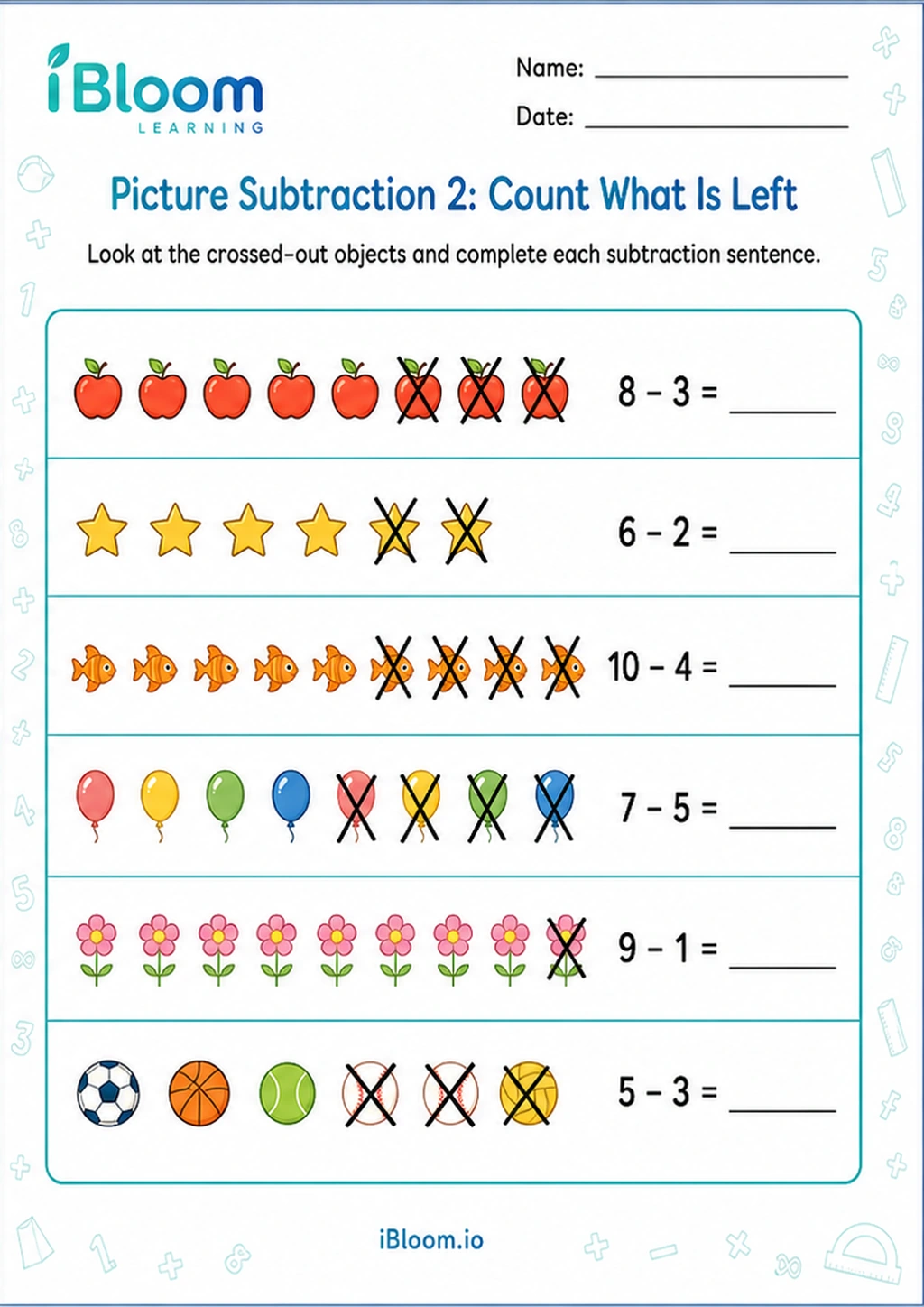 Preview page 1 of Picture Subtraction 2: Count What Is Left