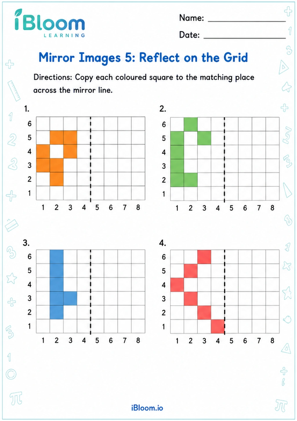 Preview of Mirror Images 5: Reflect on the Grid worksheet