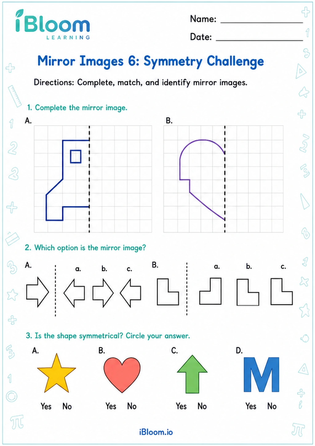 Preview page 1 of Mirror Images 6: Symmetry Challenge