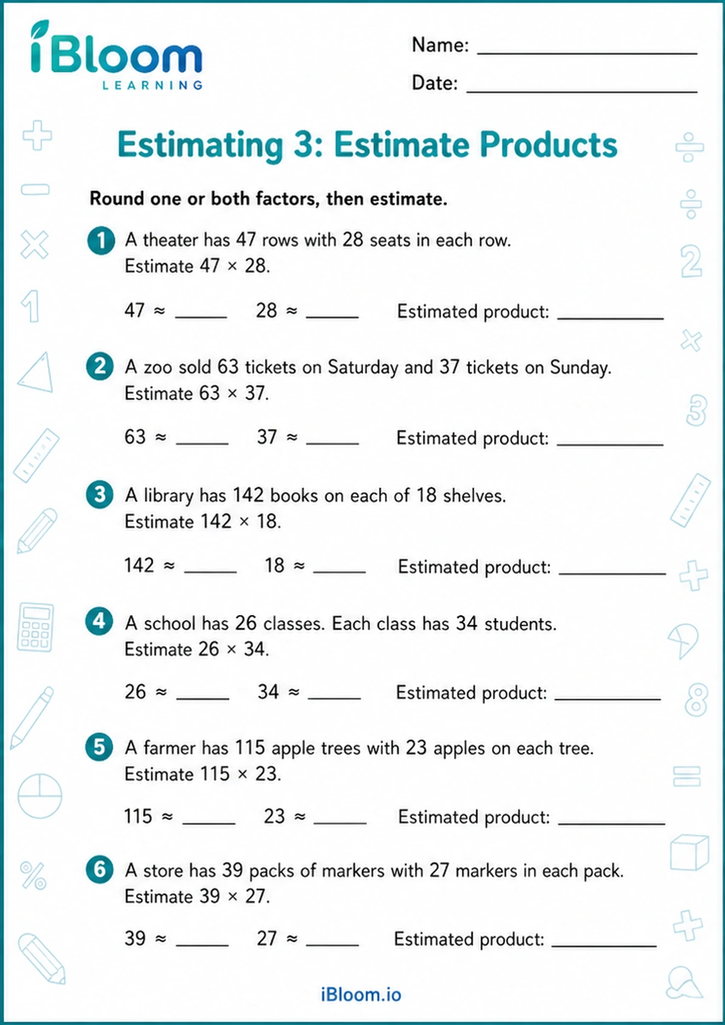 Preview page 1 of Estimating 3: Estimate Products