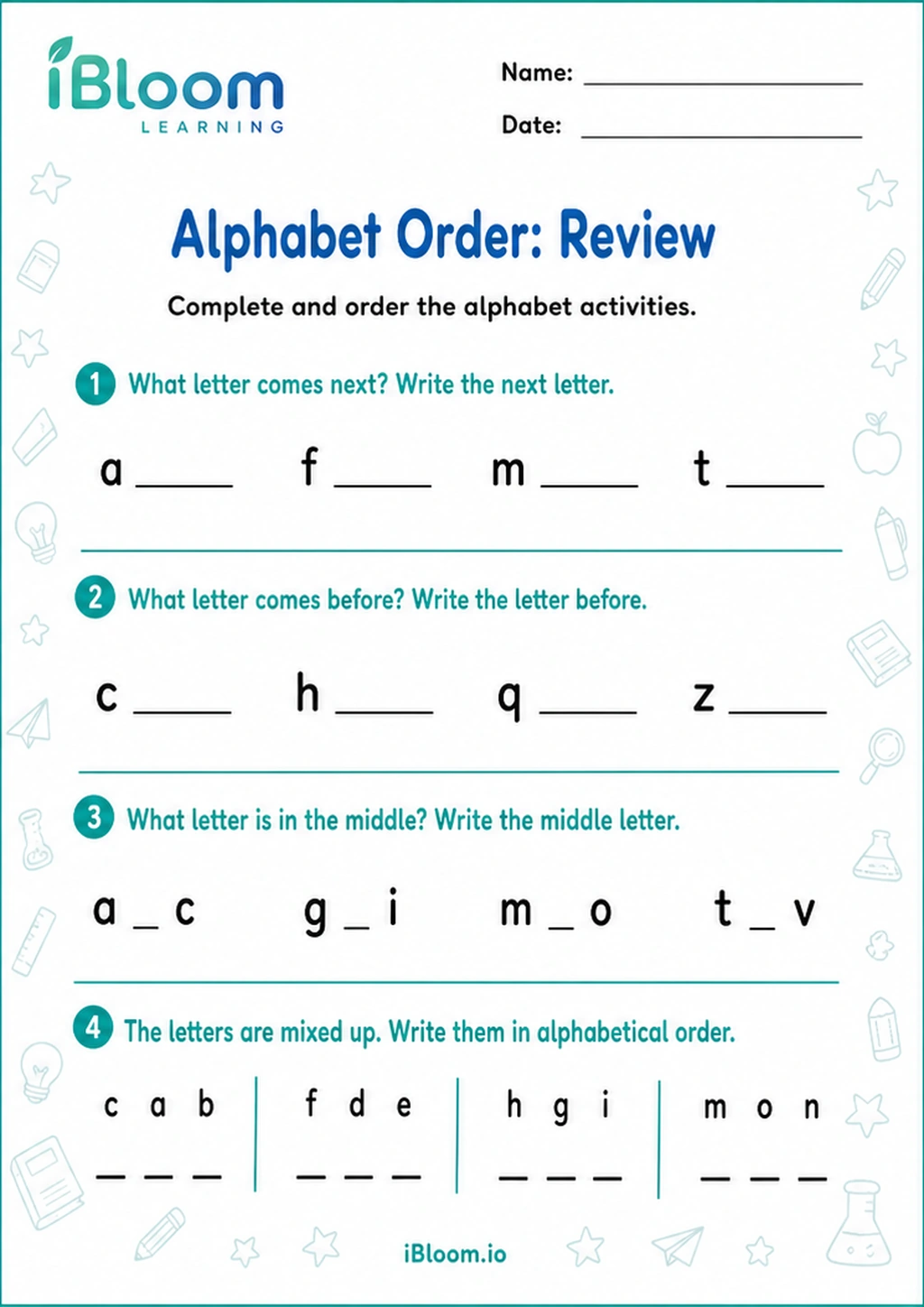 Preview page 1 of Alphabet Order: Review