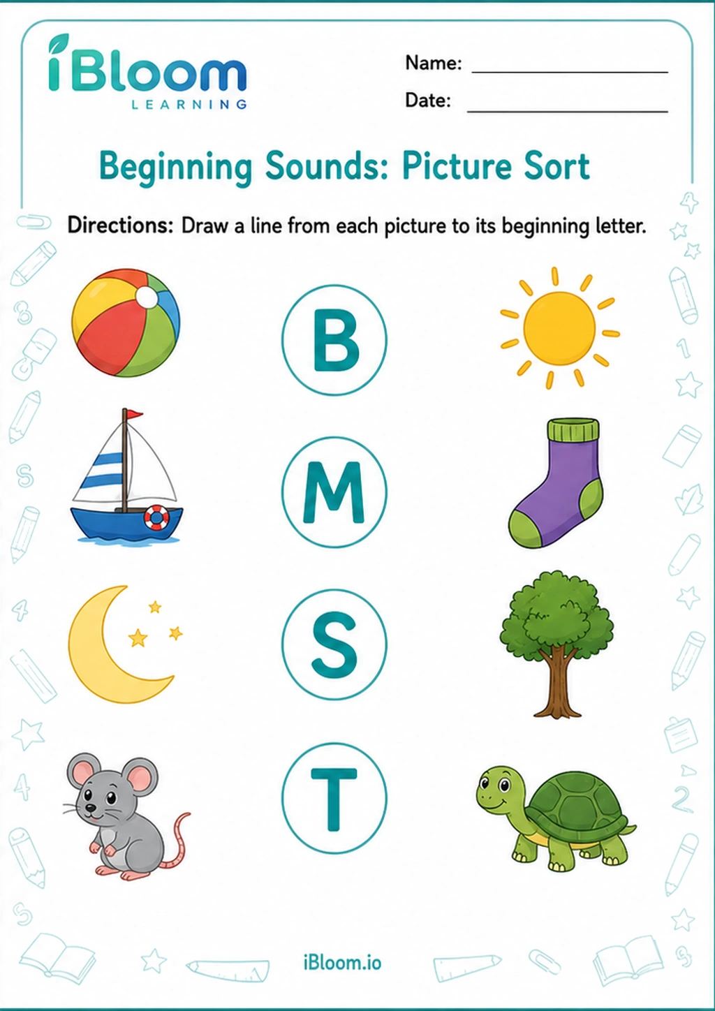 Preview page 1 of Beginning Sounds: Picture Sort