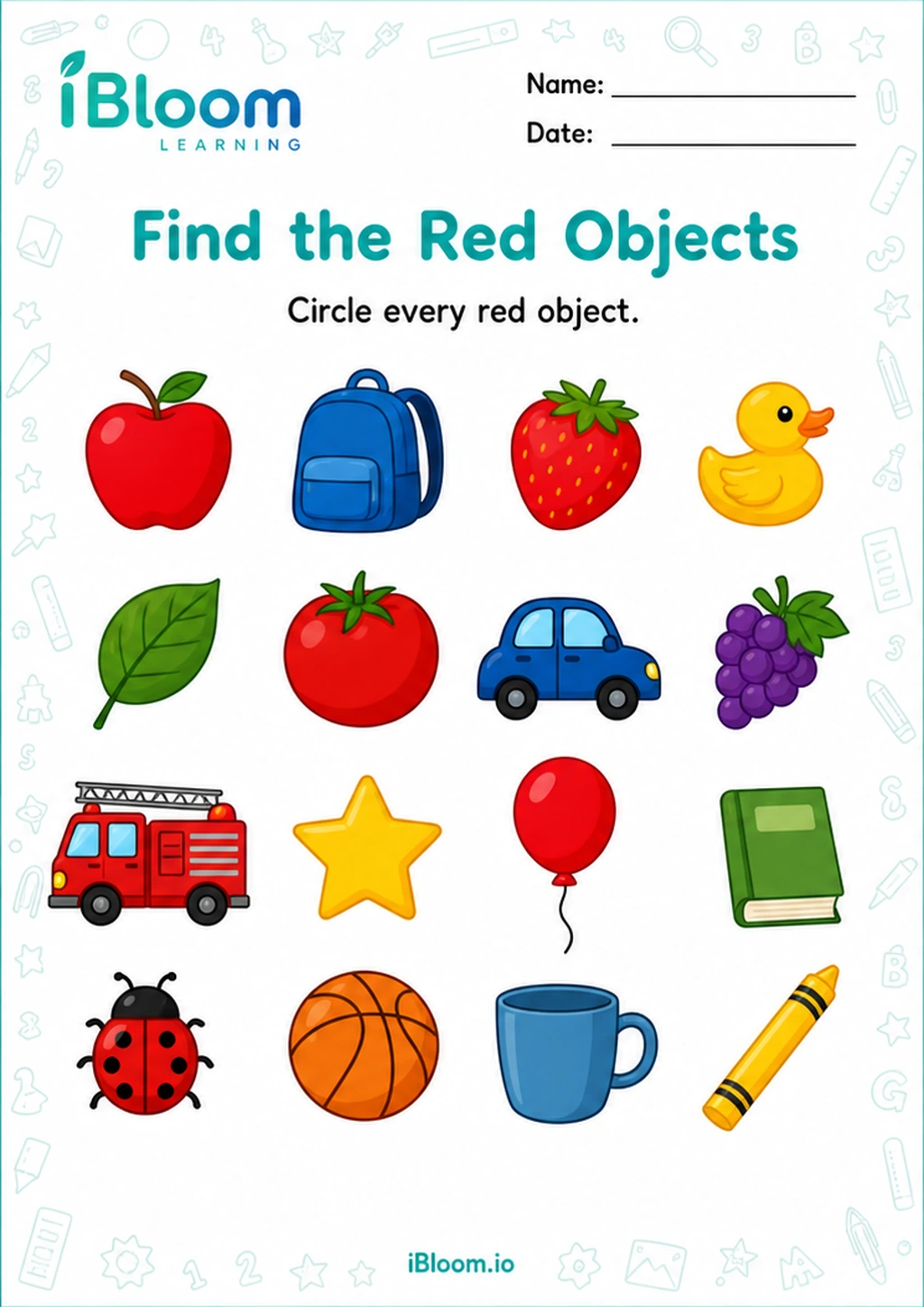 Preview page 1 of Find the Red Objects