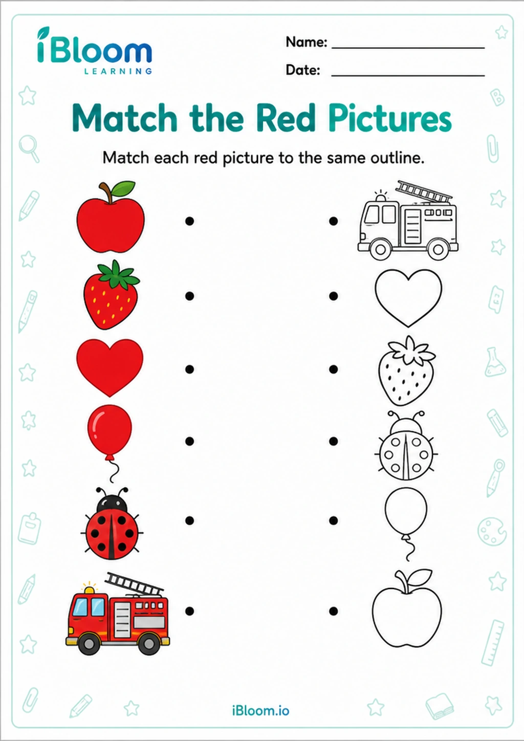 Preview page 1 of Match the Red Pictures