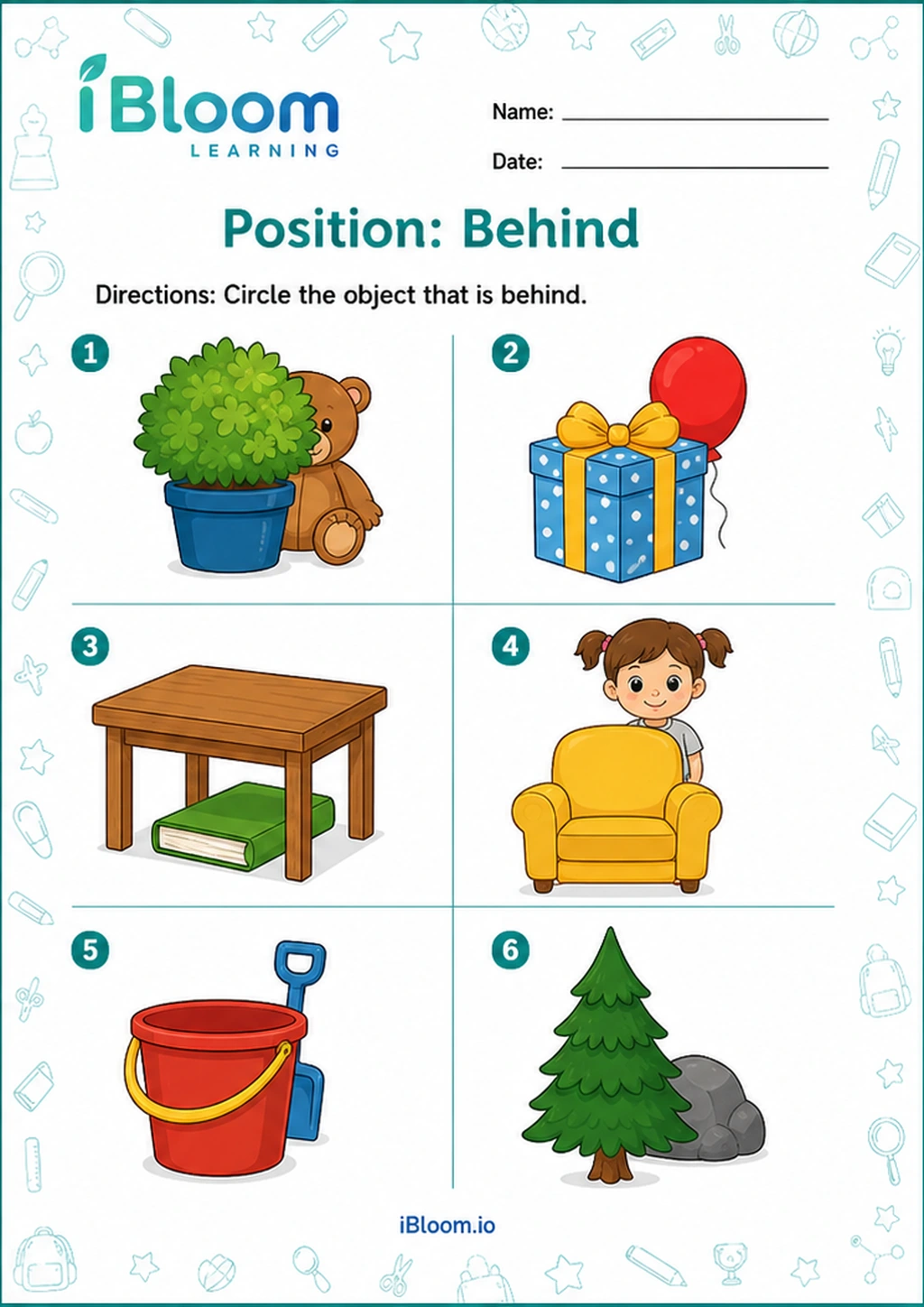 Preview of Position: Behind worksheet