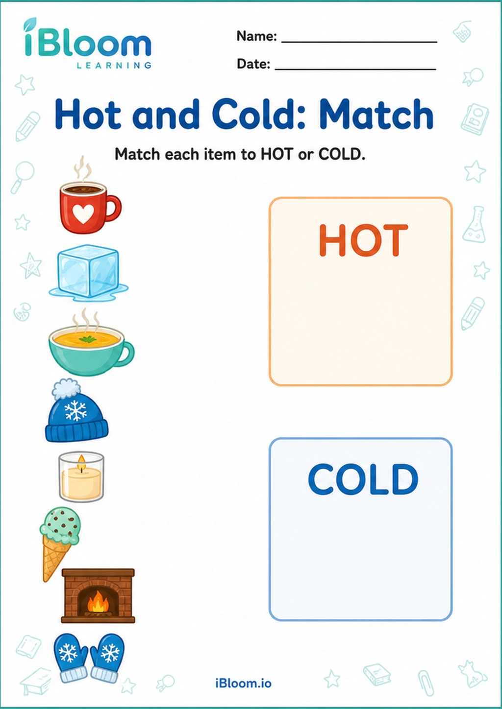 Preview page 1 of Hot and Cold: Match