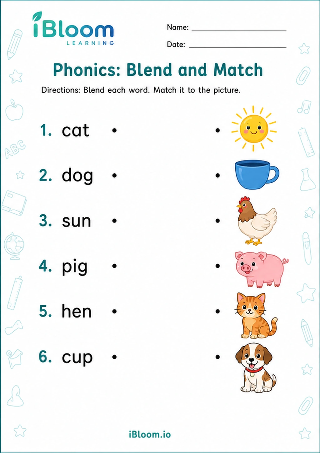 Preview of Phonics: Blend and Match worksheet