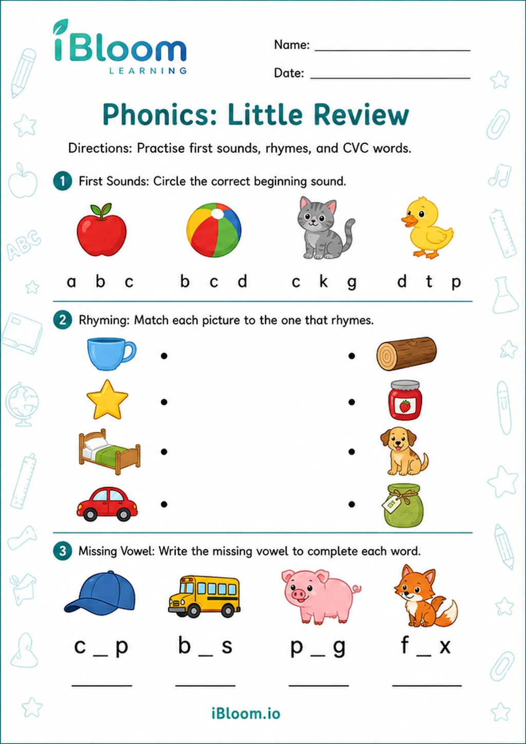 Preview of Phonics: Little Review worksheet