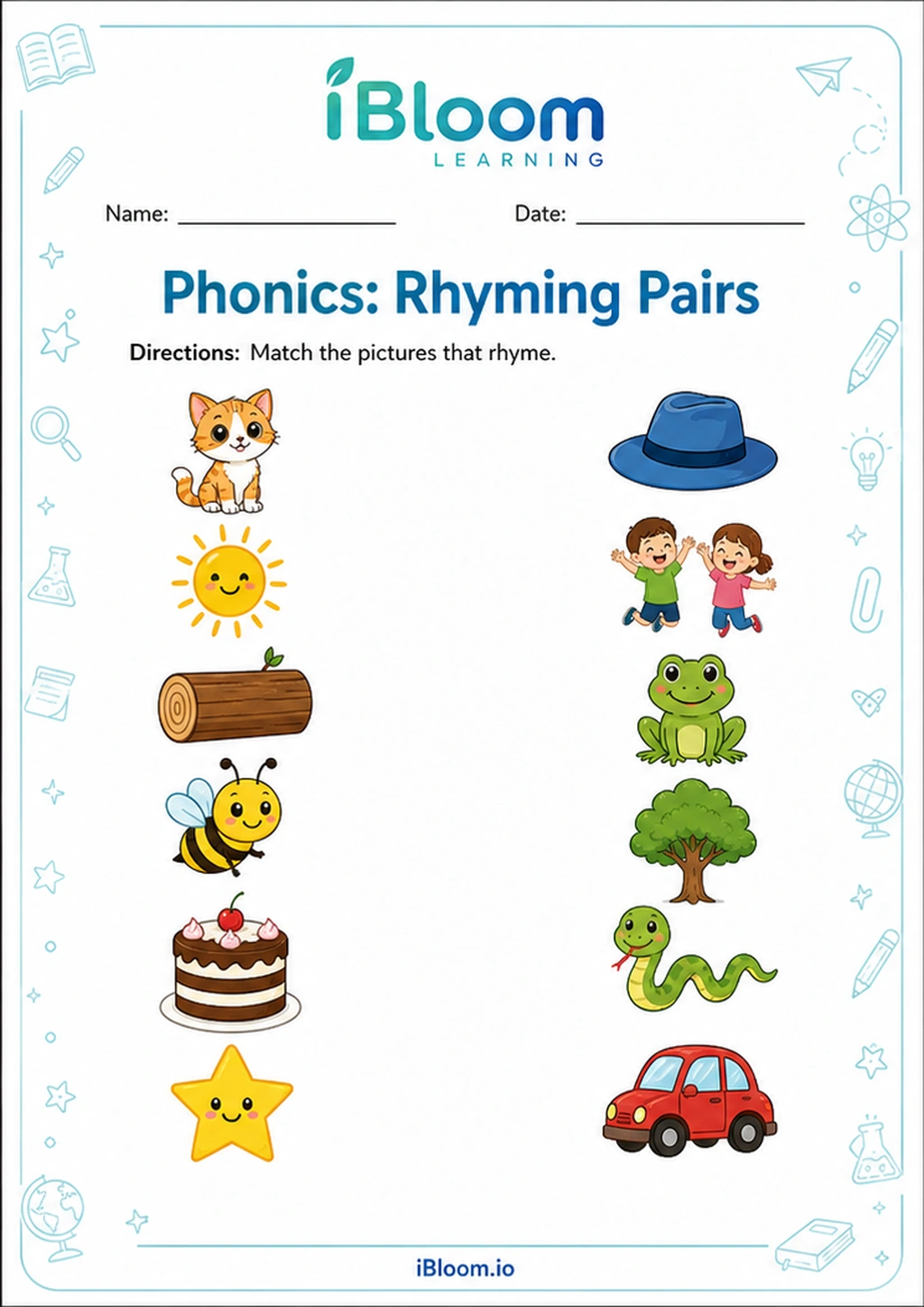 Preview of Phonics: Rhyming Pairs worksheet