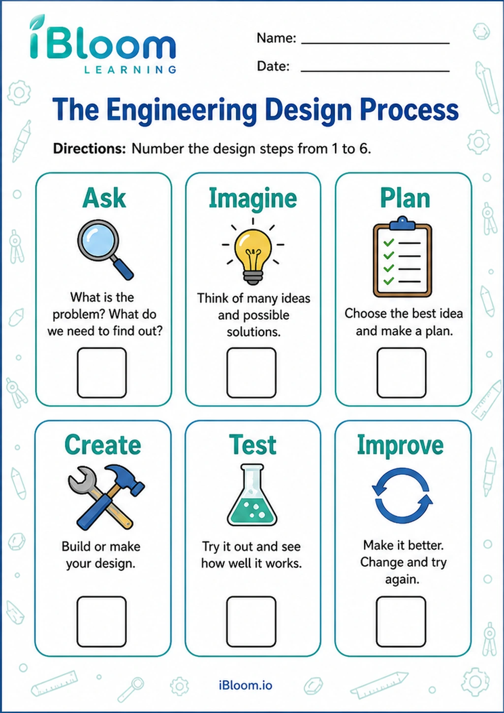 Preview of The Engineering Design Process worksheet