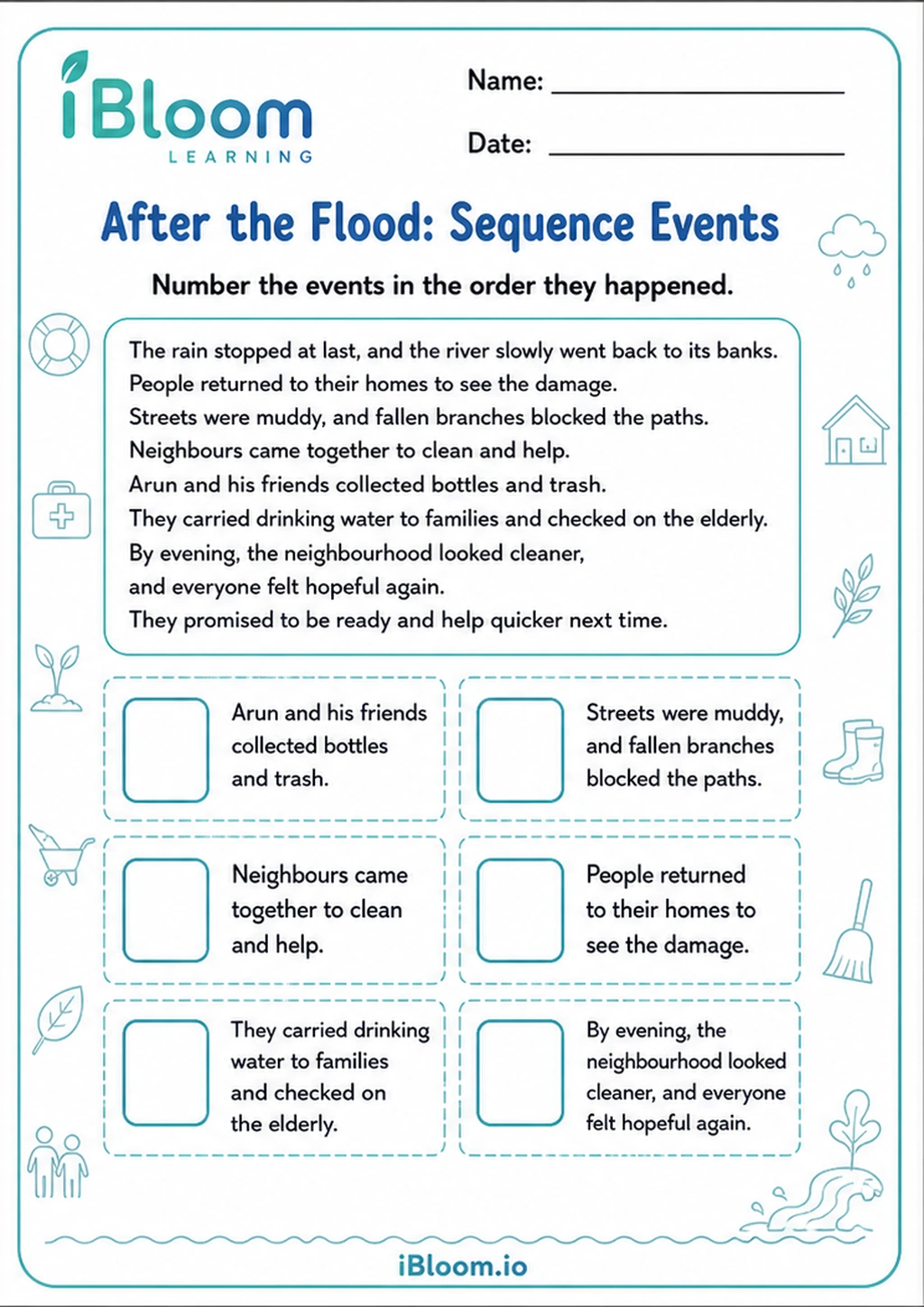 Preview of After the Flood: Sequence Events worksheet