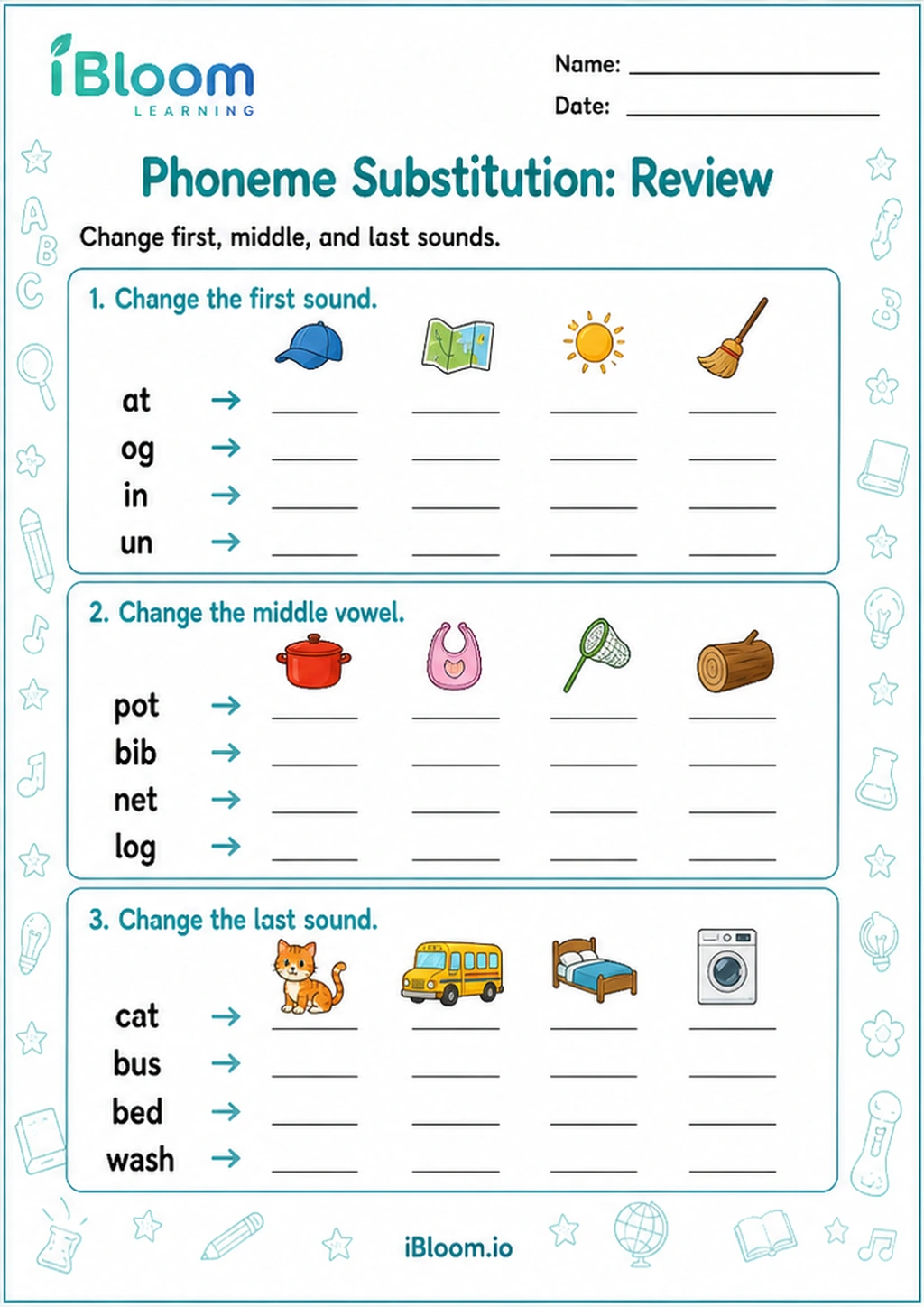 Preview page 1 of Phoneme Substitution: Review