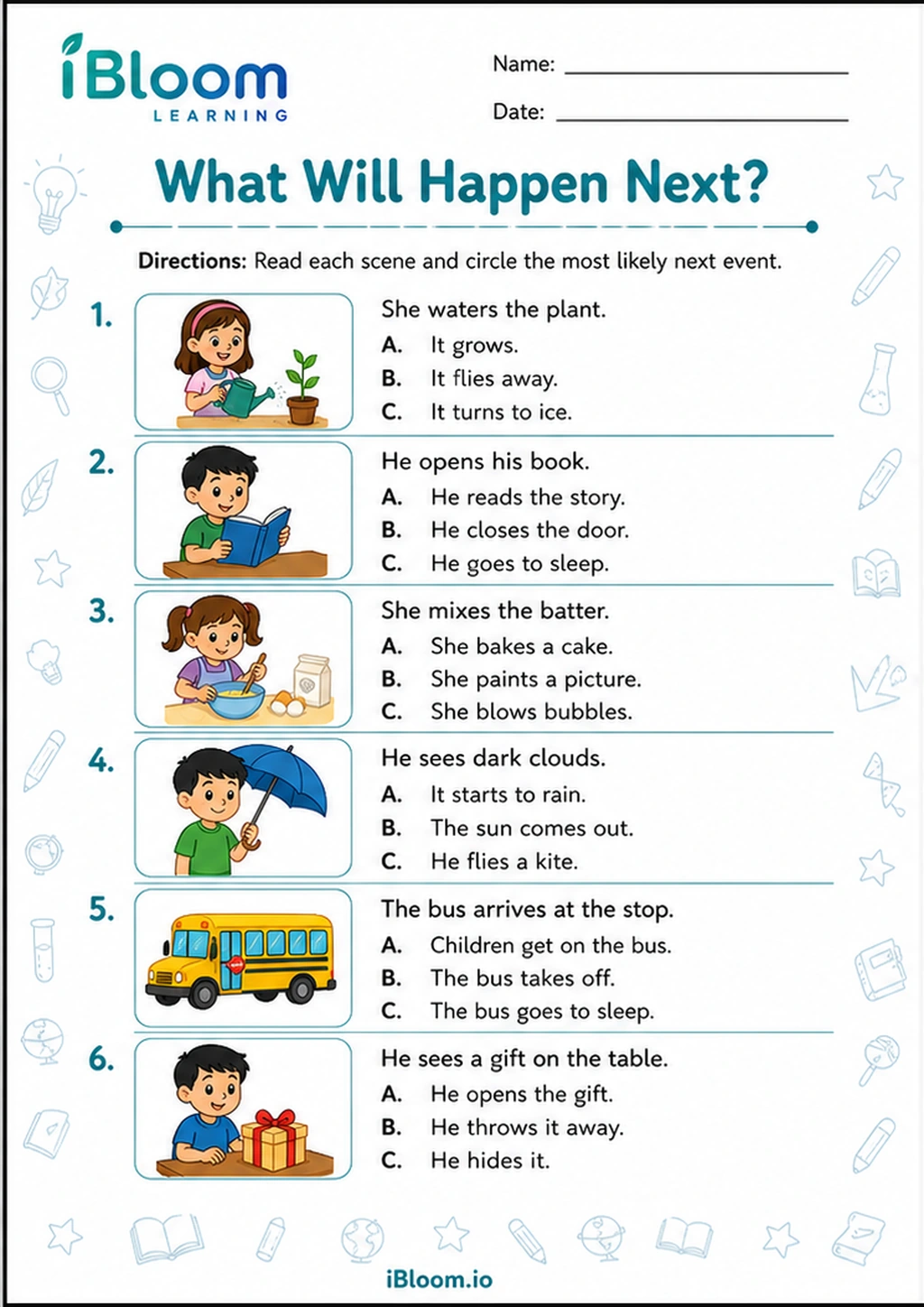 Preview of What Will Happen Next? worksheet