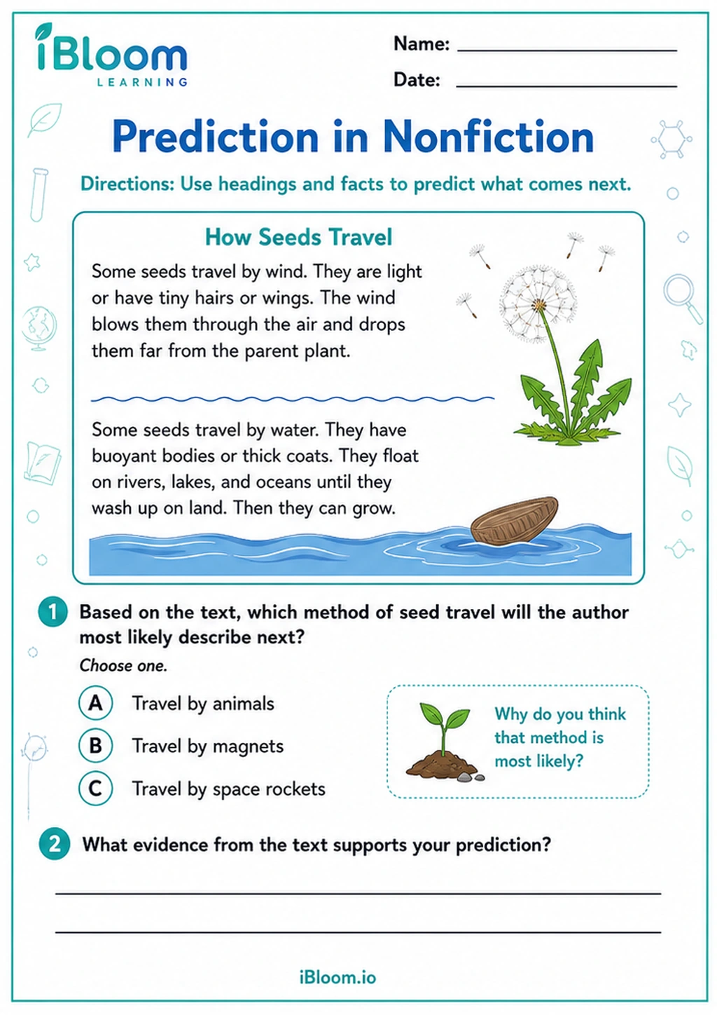 Preview of Prediction in Nonfiction worksheet