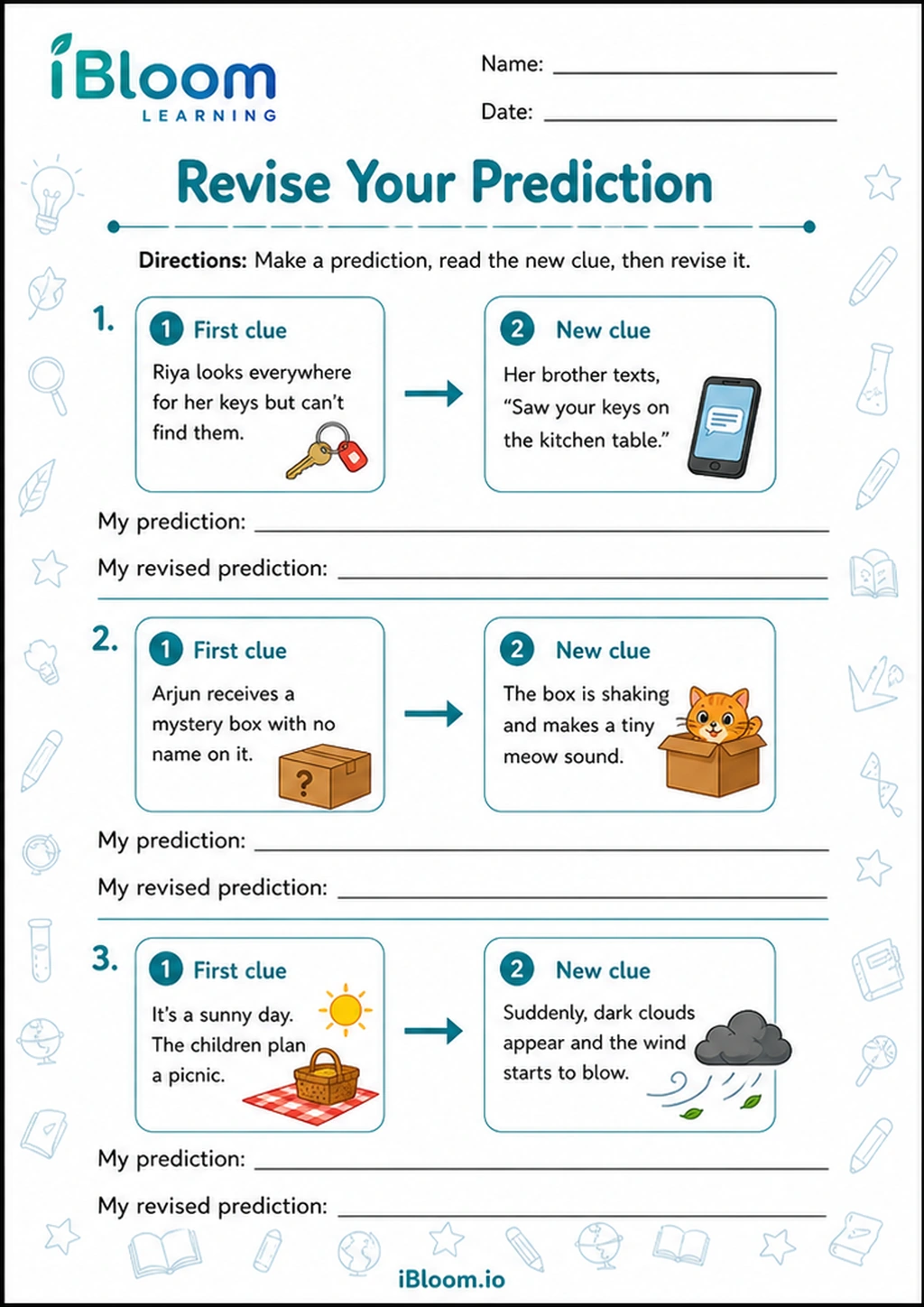 Preview of Revise Your Prediction worksheet