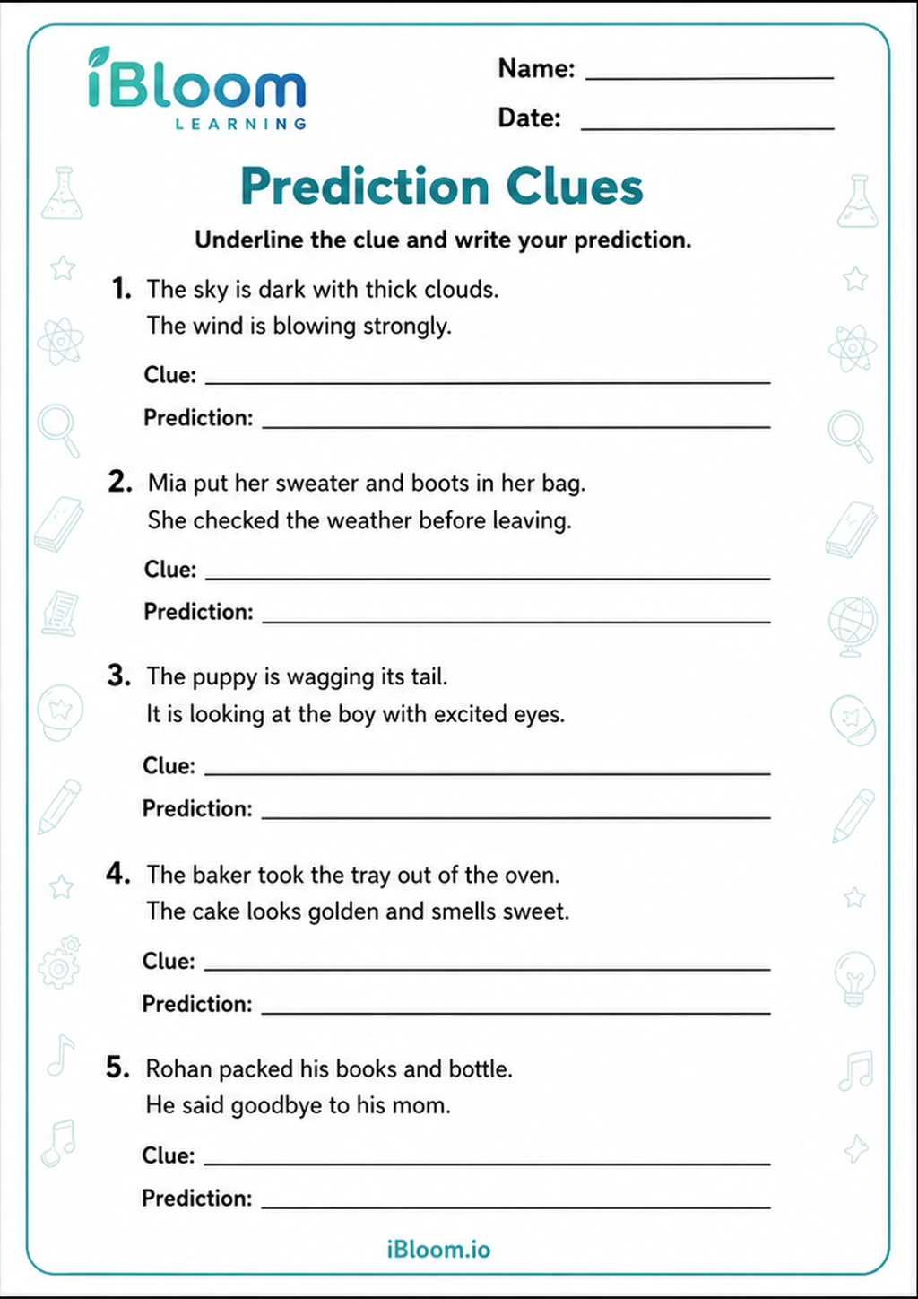 Preview page 1 of Prediction Clues