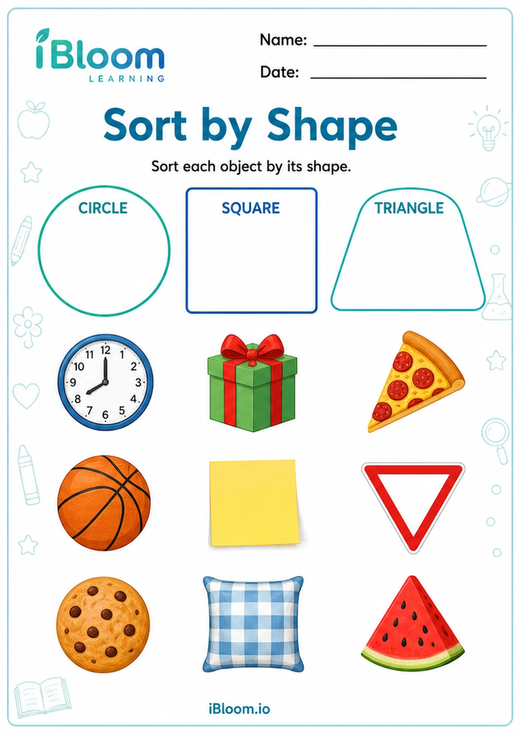 Preview of Sort by Shape worksheet