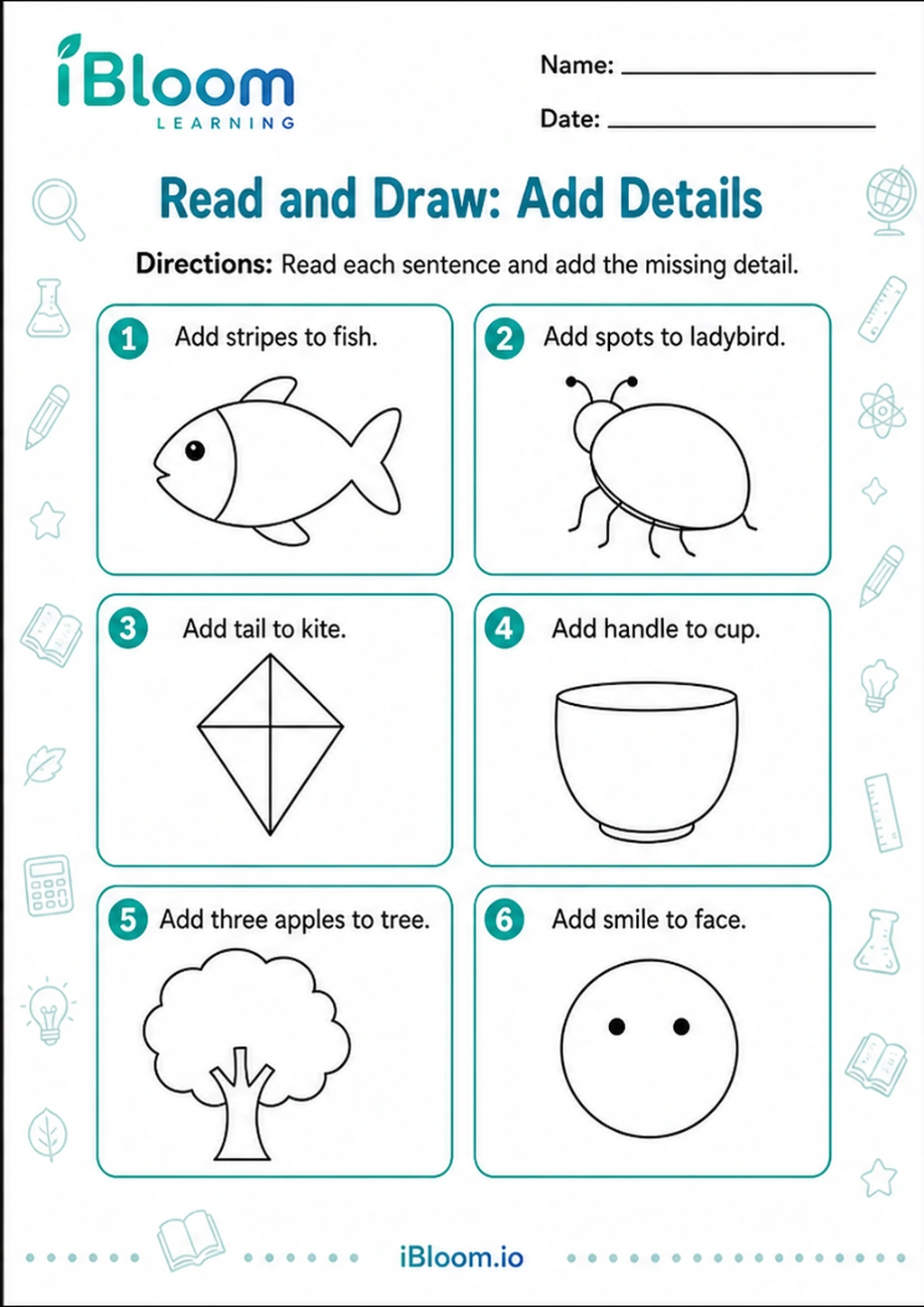 Preview page 1 of Read and Draw: Add Details