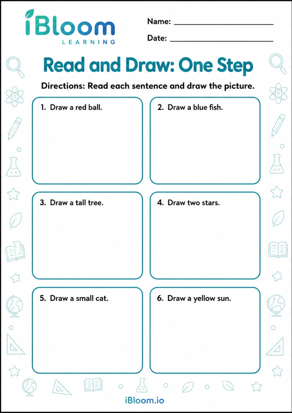 Preview of Read and Draw: One Step worksheet