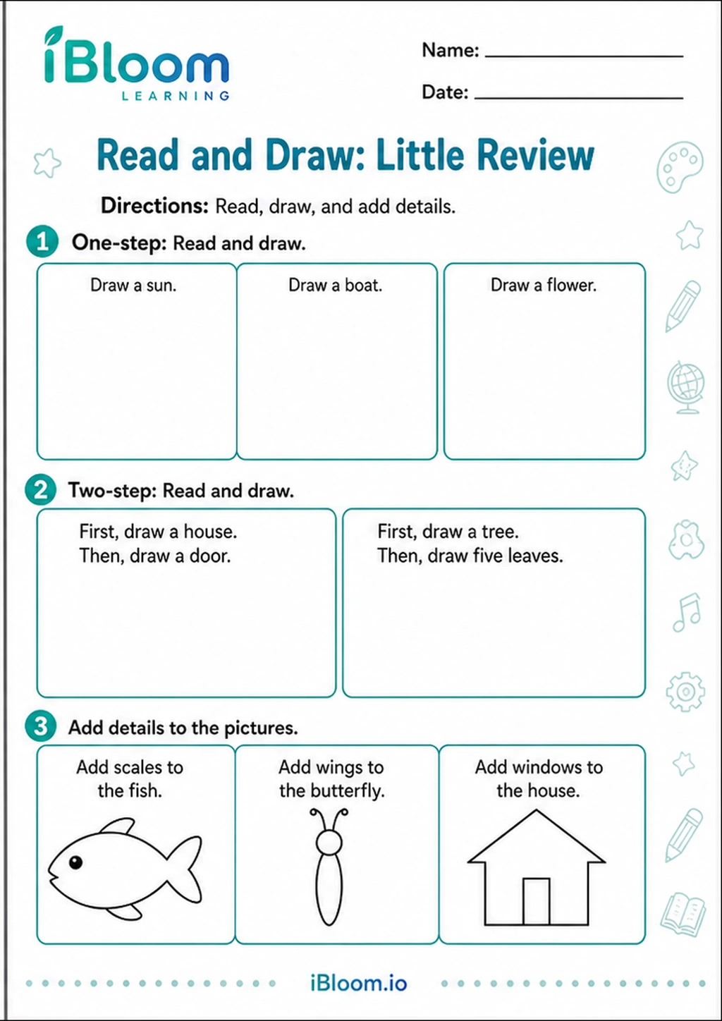 Preview of Read and Draw: Little Review worksheet
