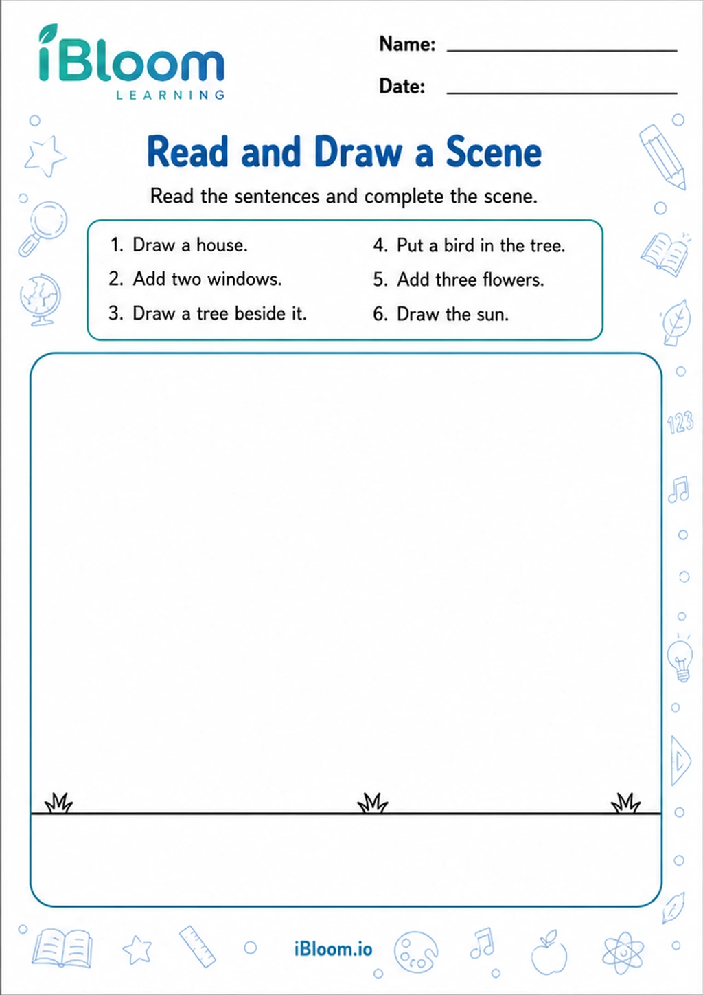 Preview of Read and Draw a Scene worksheet
