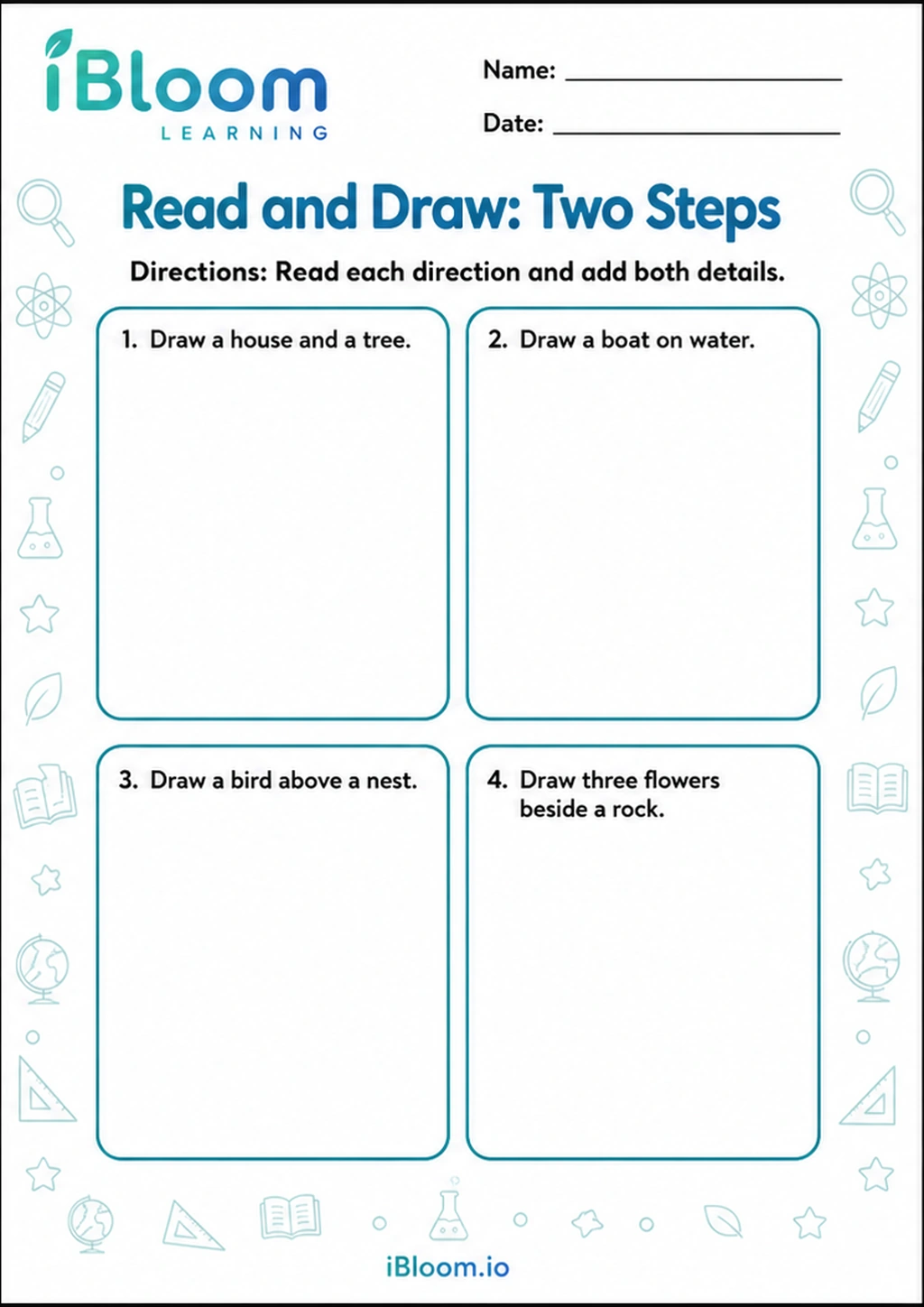 Preview of Read and Draw: Two Steps worksheet