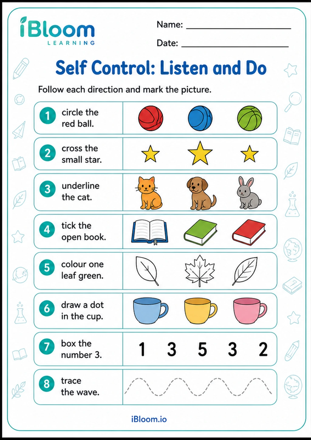 Preview page 1 of Self Control: Listen and Do