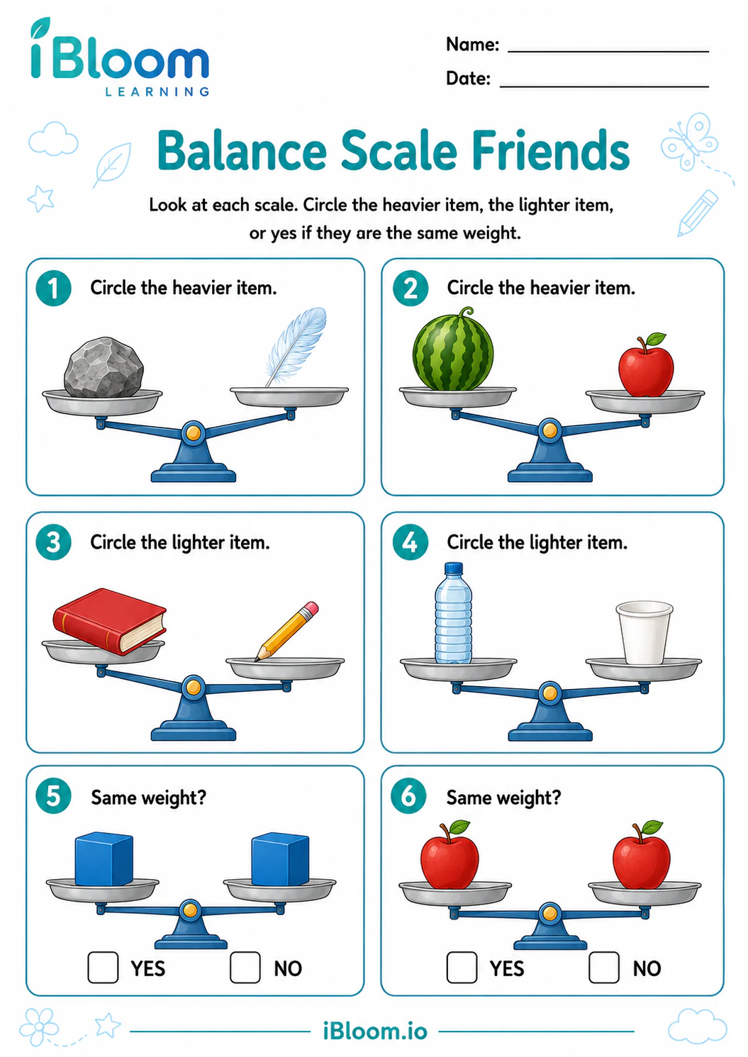 Preview page 1 of Balance Scale Friends