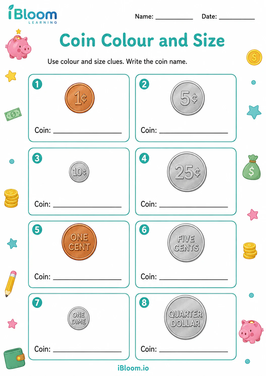 Preview page 1 of Coin Colour and Size