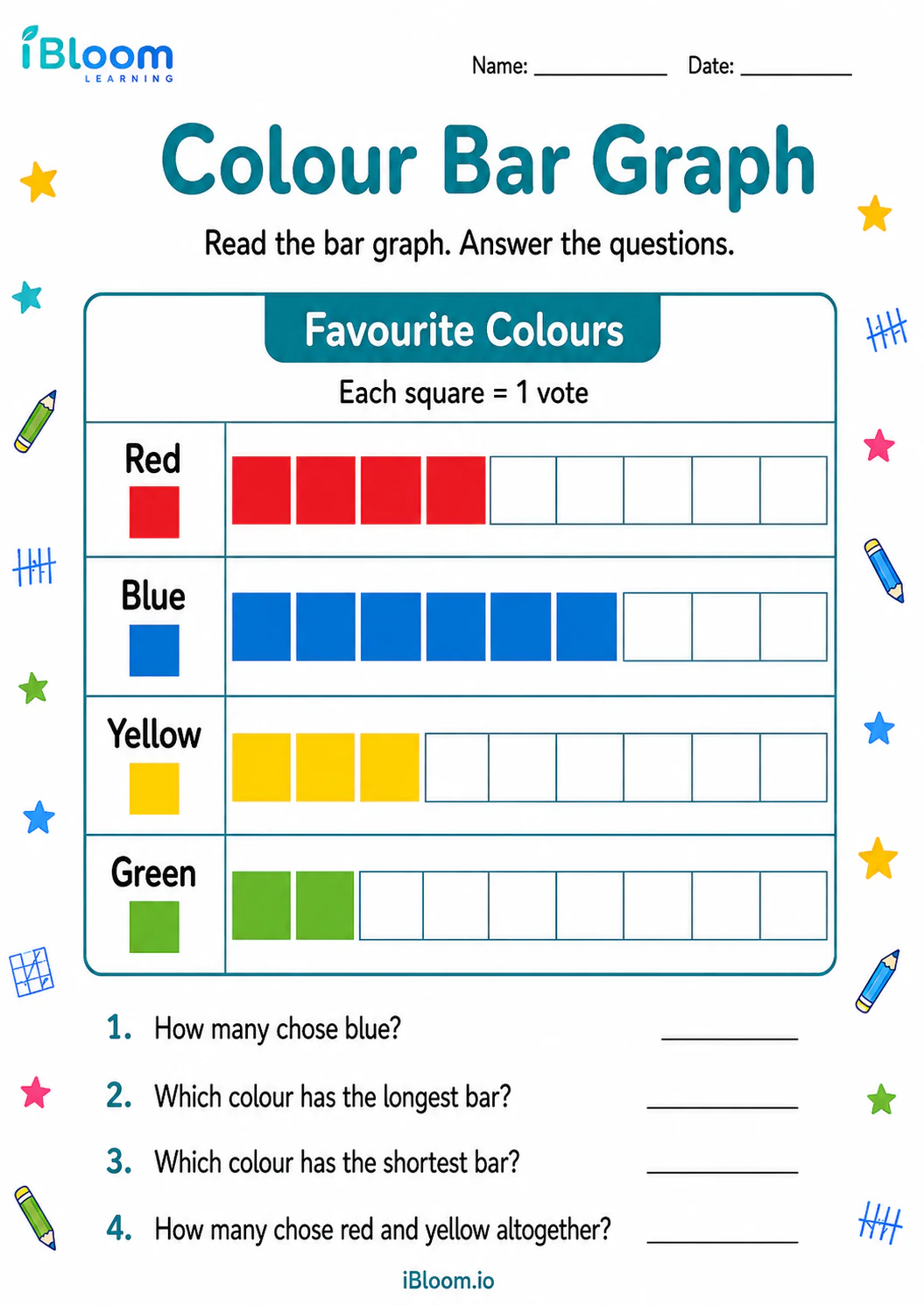Preview of Colour Bar Graph worksheet