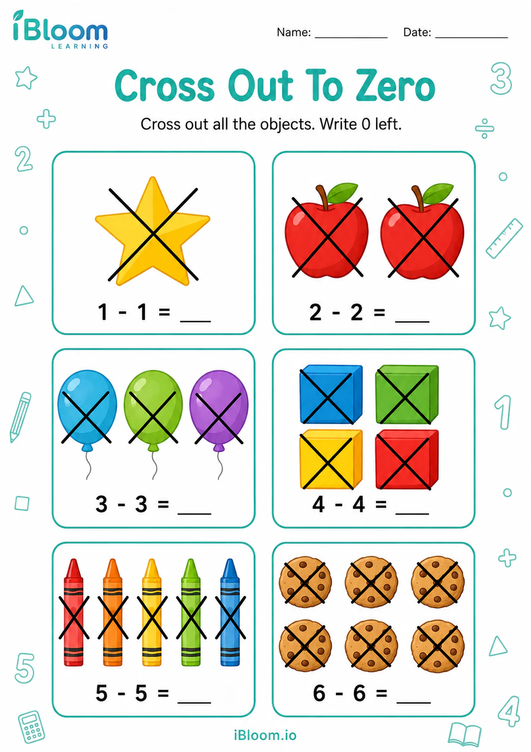 Preview of Cross Out To Zero worksheet