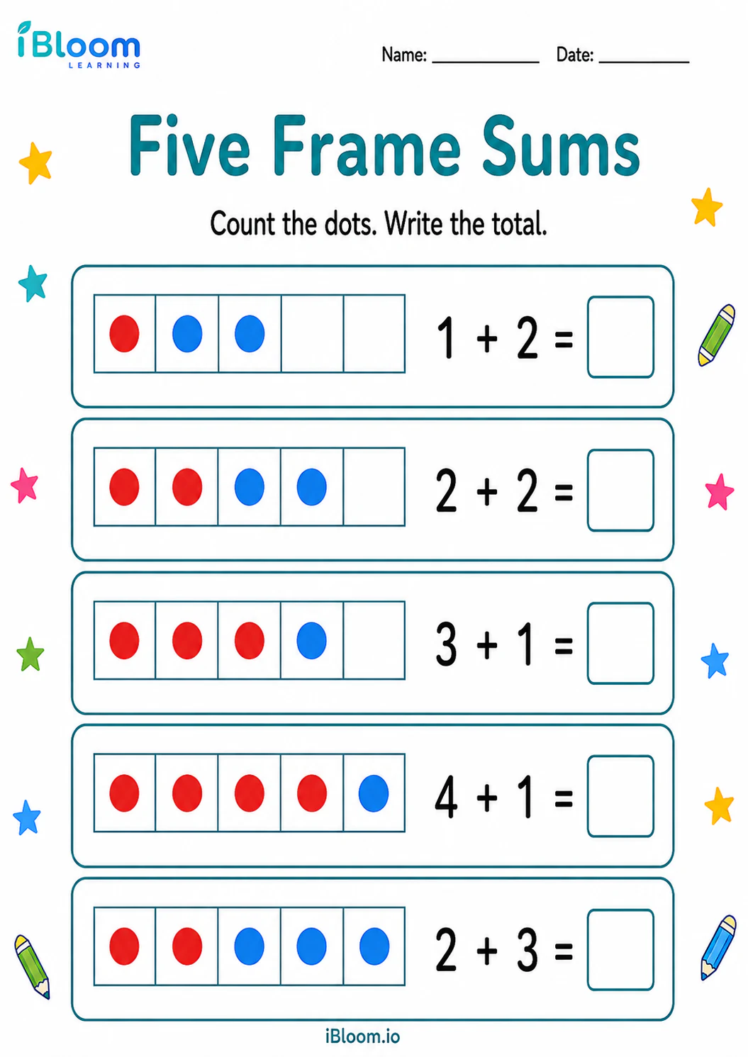Preview page 1 of Five Frame Sums
