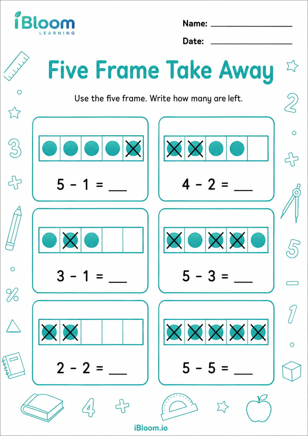 Preview page 1 of Five Frame Take Away
