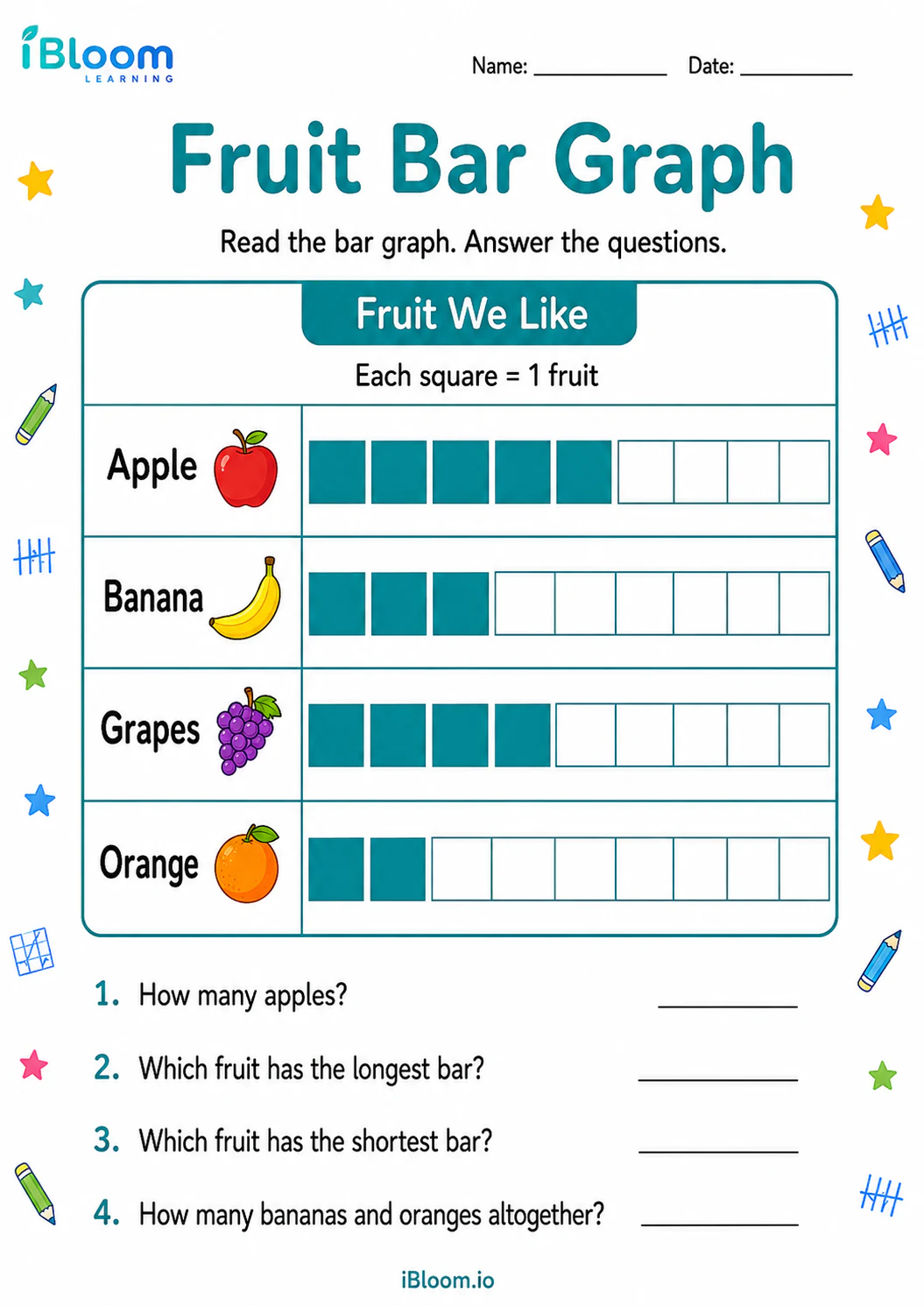 Preview page 1 of Fruit Bar Graph