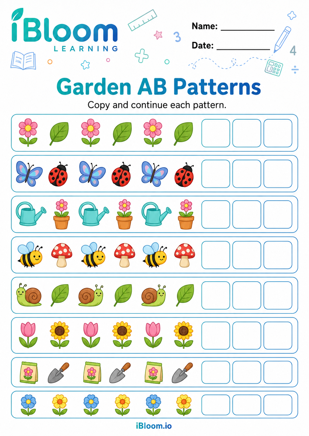 Preview page 1 of Garden AB Patterns