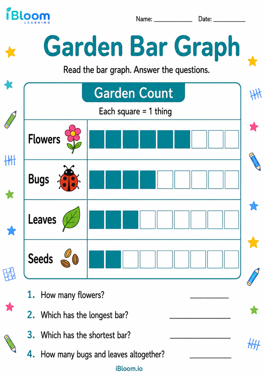 Preview of Garden Bar Graph worksheet