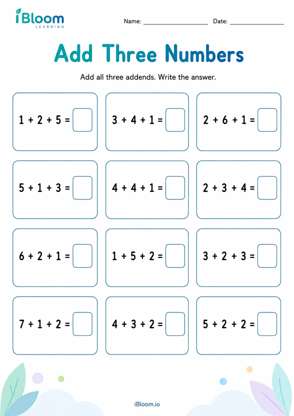 Preview page 1 of Add Three Numbers