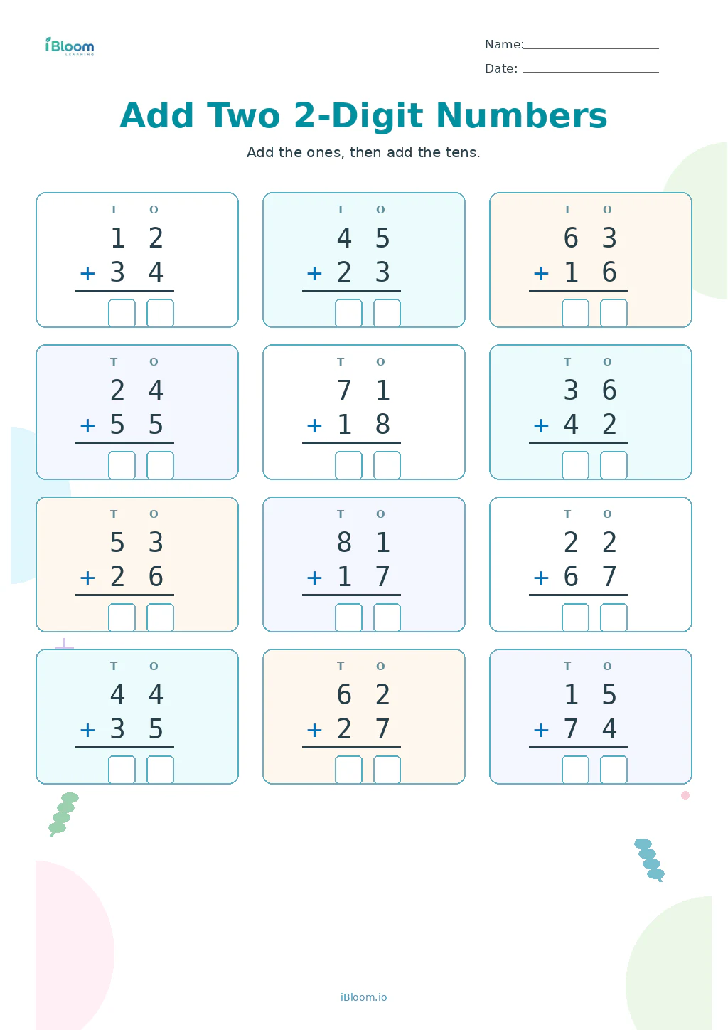 Preview page 1 of Add Two 2-Digit Numbers