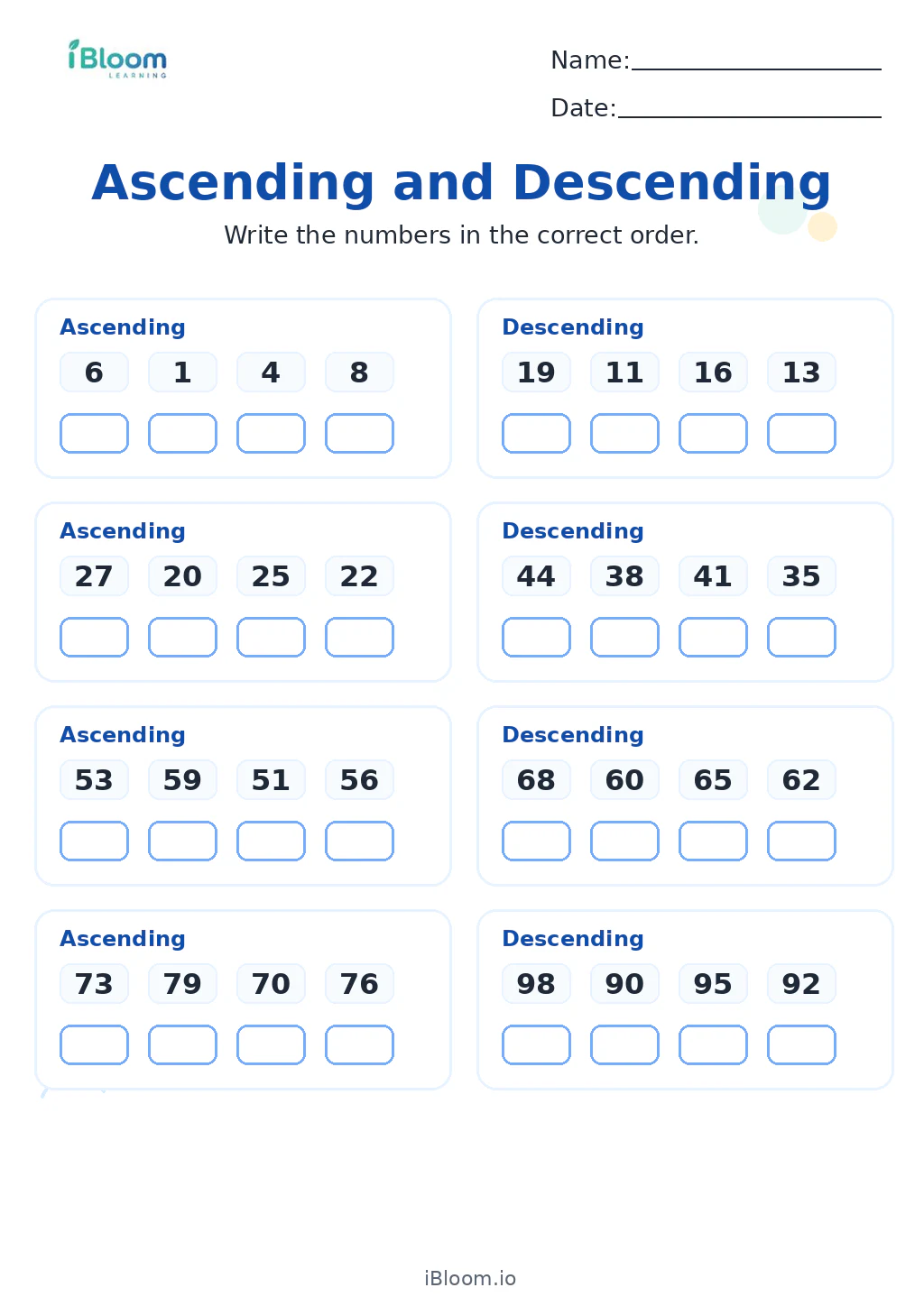 Preview page 1 of Ascending and Descending