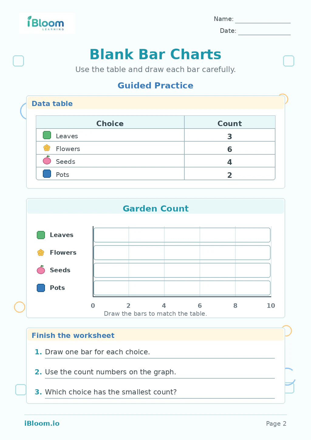 Blank Bar Charts — Guided Practice worksheet page 2