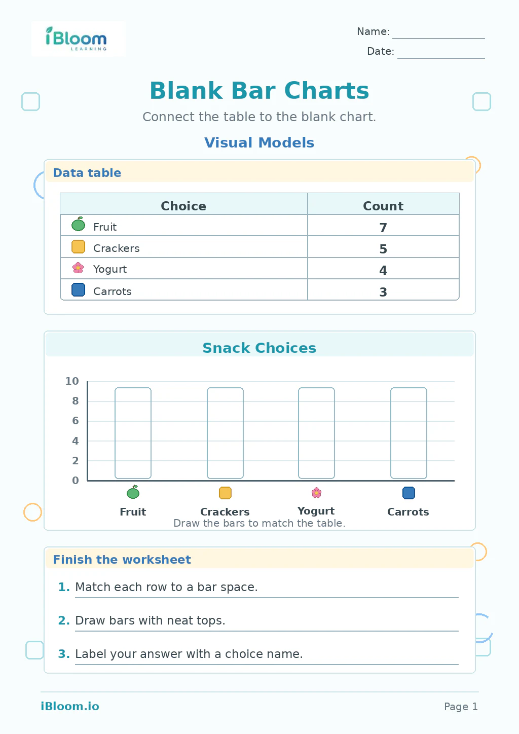 Preview page 1 of Blank Bar Charts — Visual Models