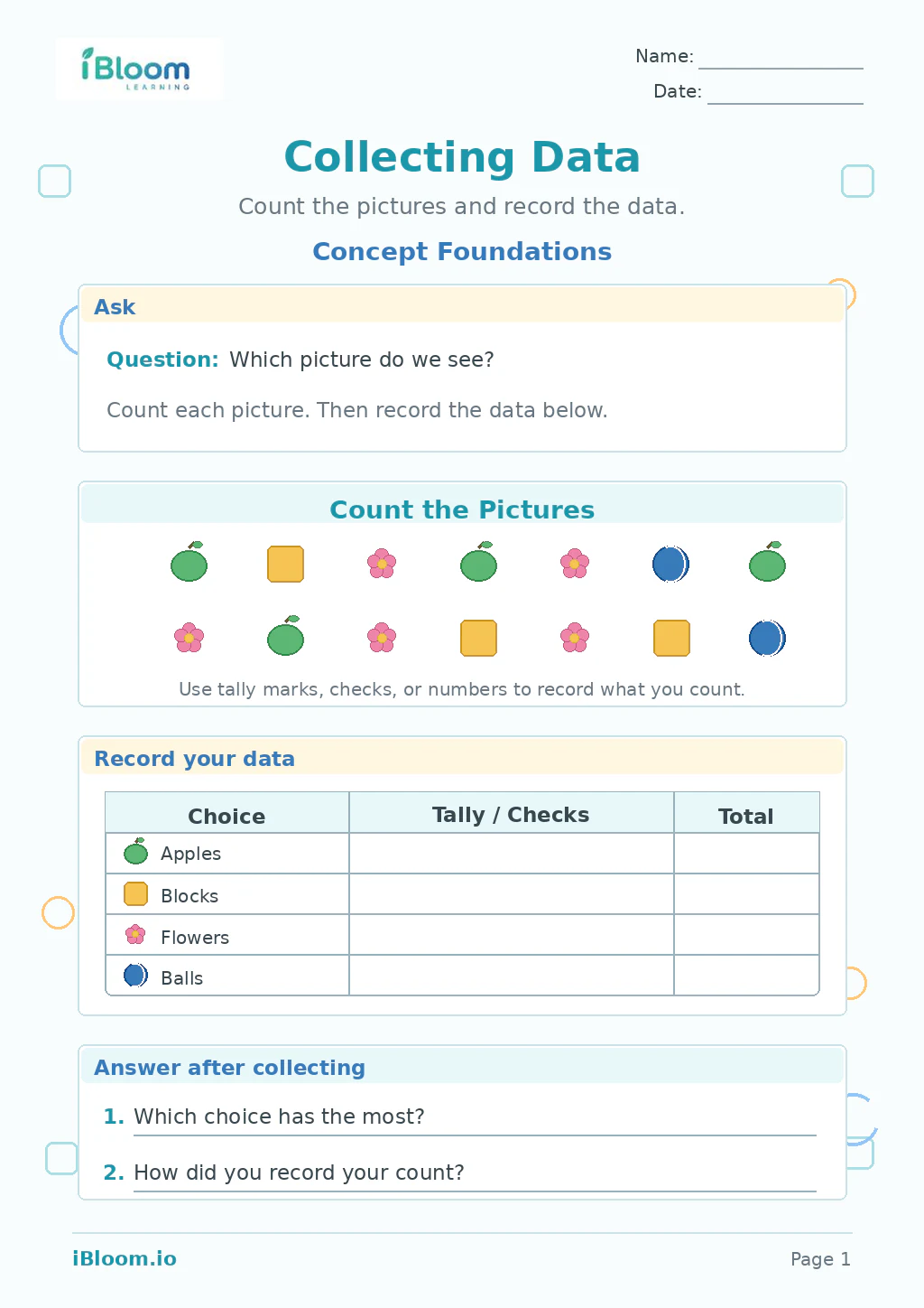 Preview page 1 of Collecting Data — Concept Foundations